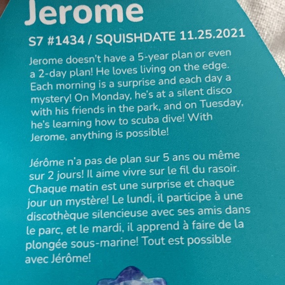 NWT 7” Jerome the Blue Tie-Dye Triceratops Squishmallow - Picture 4 of 4